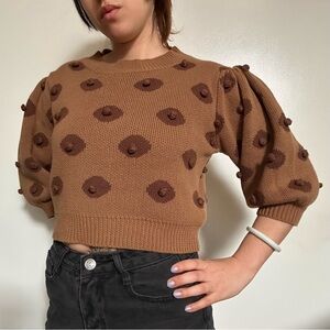 Fashion brand company brown nipple sweater